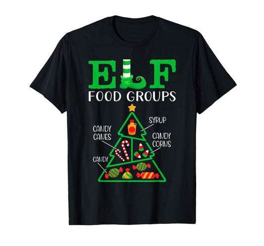 Candy - Candy Canes - Candy Corns - Syrup - ELF Food Groups T-Shirt