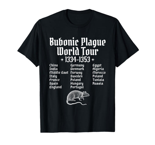 Bubonic Plague World Tour Funny Europe History Humor Rat T-Shirt