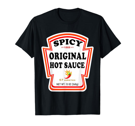 Spicy Chili Sauce Bottle Label Halloween Matching Costume T-Shirt