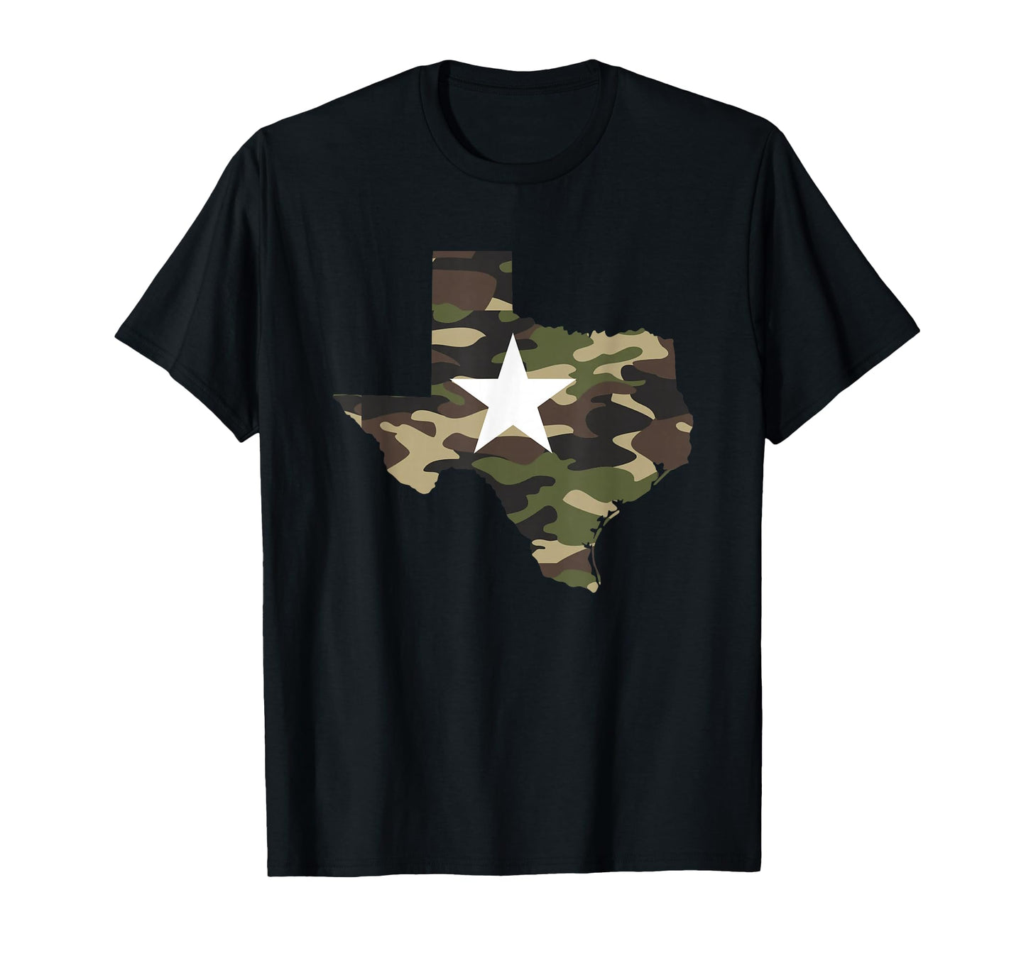 Texas Texan Army Camouflage Star Map US Soldiers Veterans T-Shirt