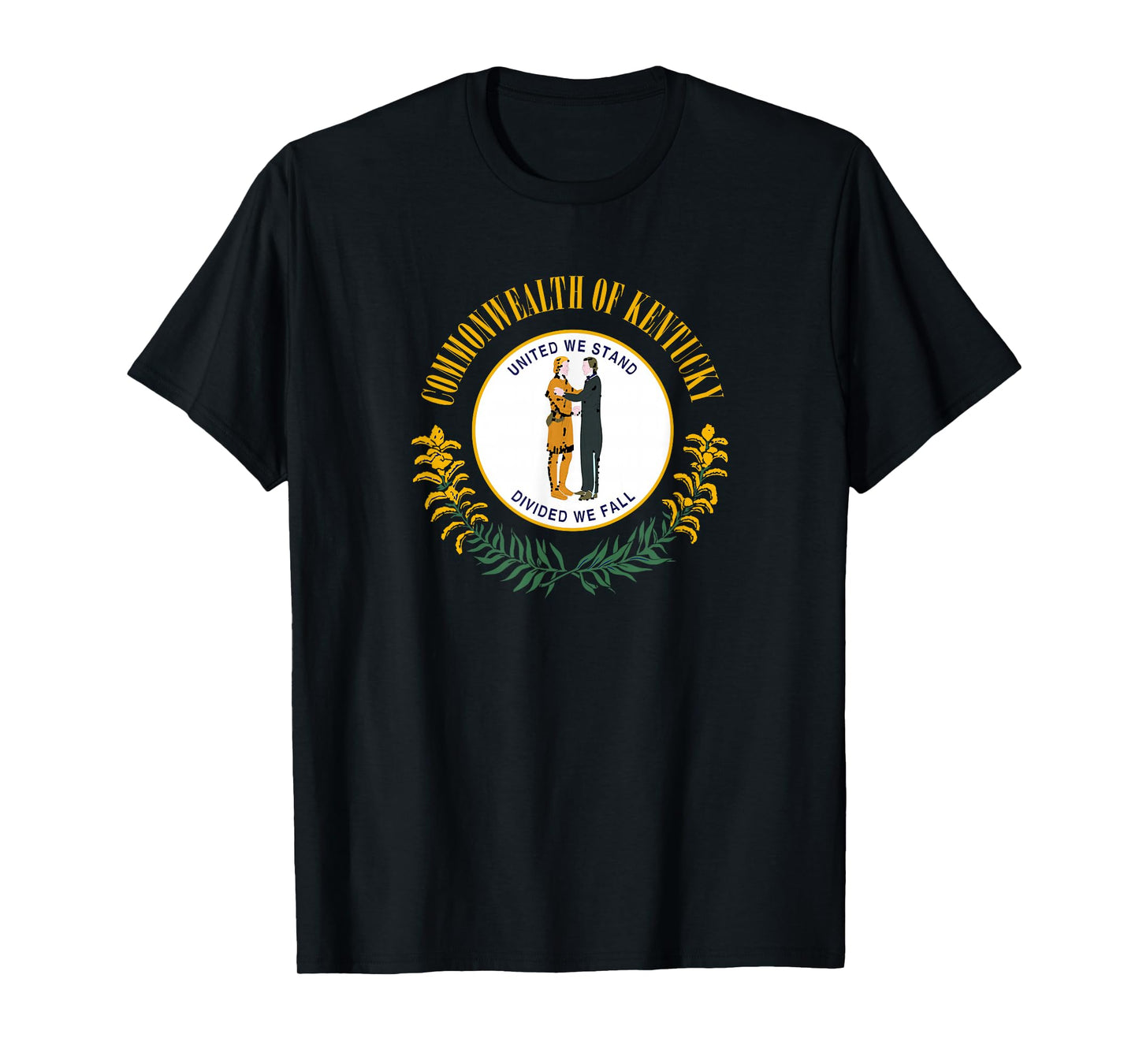 We Love USA State Flags Kentucky Flag T-Shirt, Unisex-Adults, Blue, Small, Short Sleeve, Crew Neck, Classic Fit, Cotton-Polyester Blend