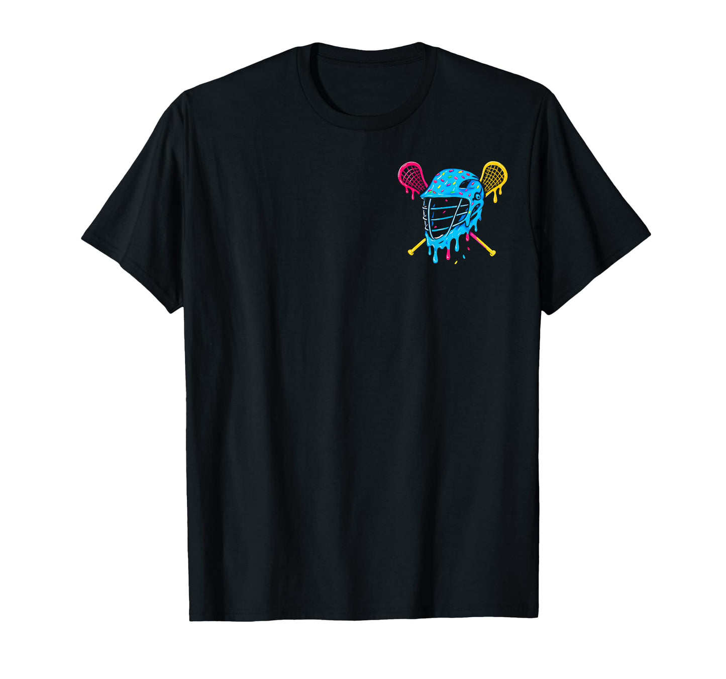 Lacrosse Ice Cream Drip Lax Boys Helmet Stick Youth (2Sides) T-Shirt