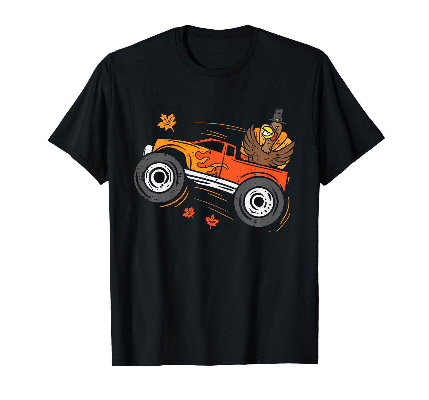 Turkey Monster Truck Funny Boys Thanksgiving Toddler Kids T-Shirt