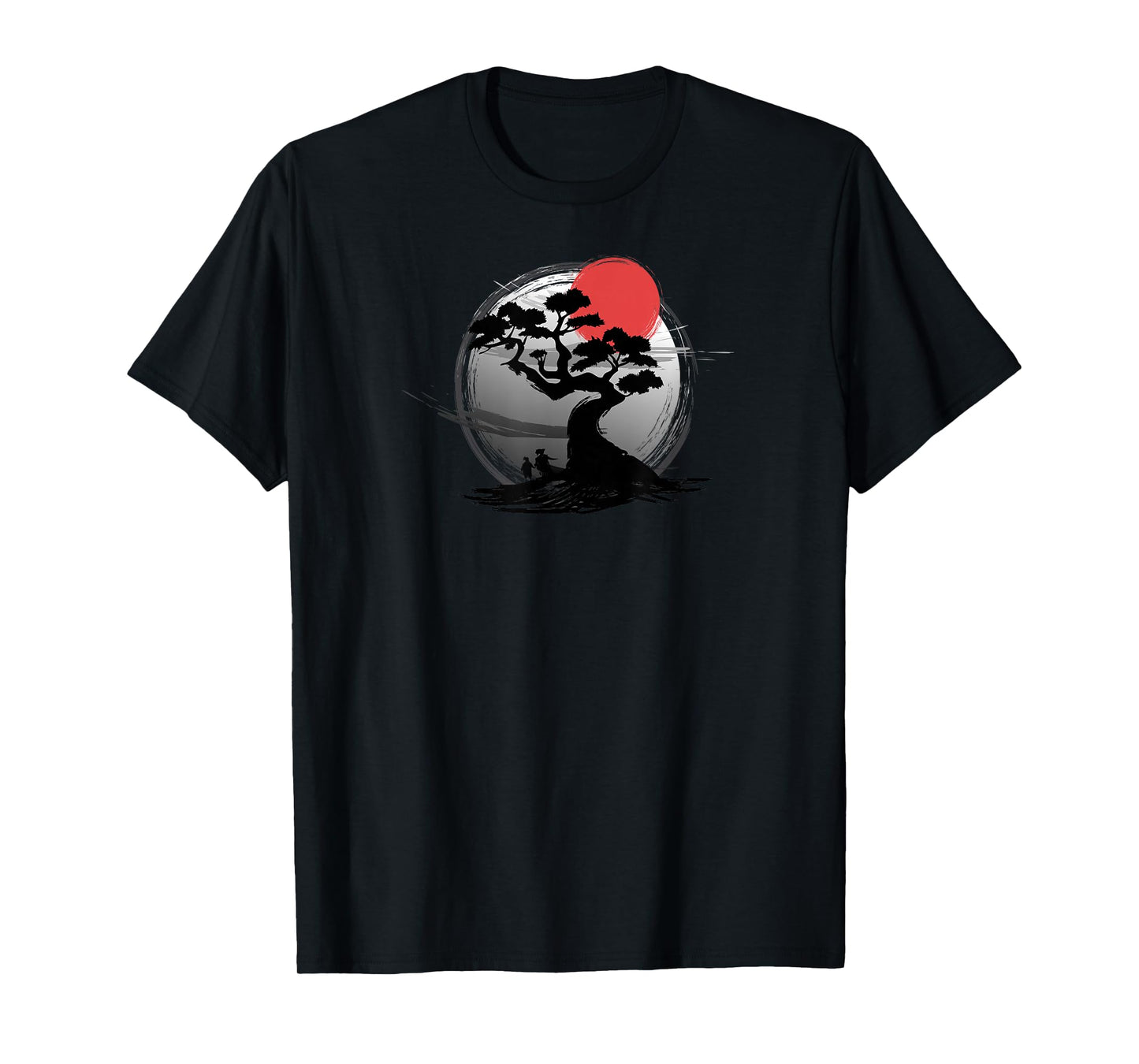 Japanese Sunset Art Nature Japan Bonsai Tree T-Shirt