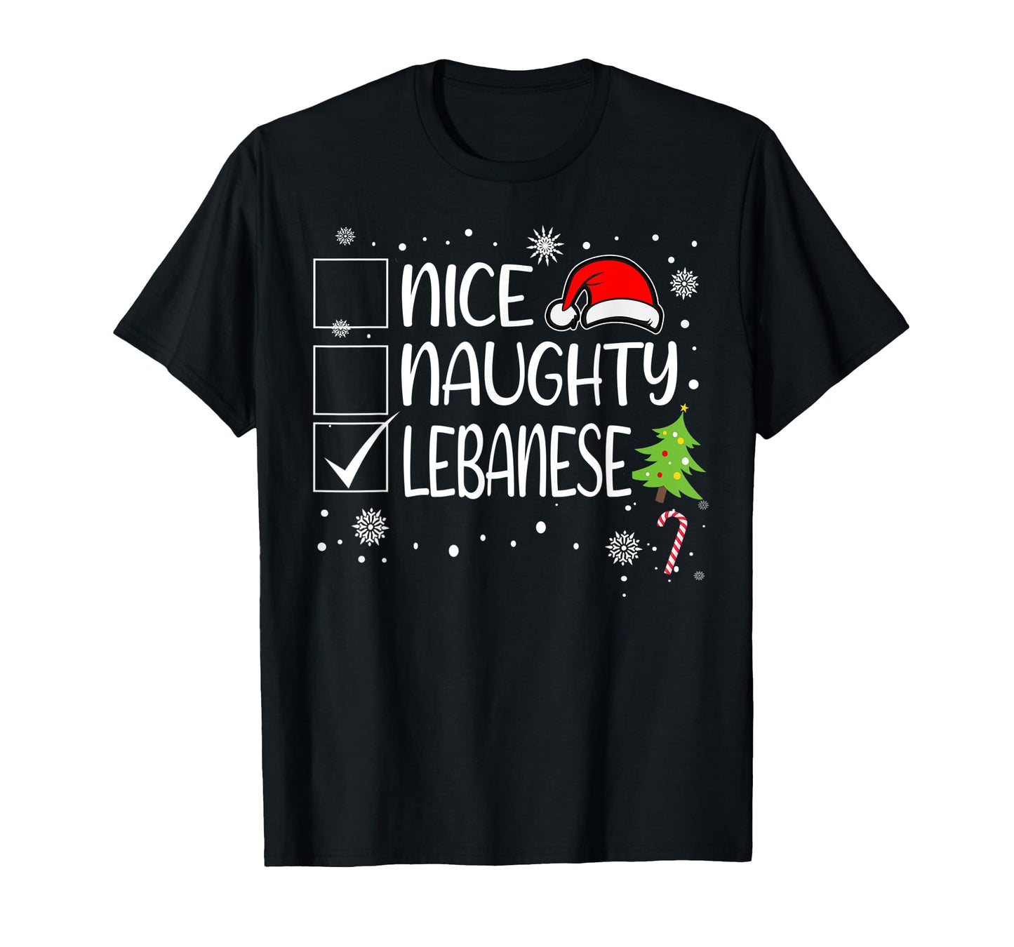 Nice Naughty Lebanese Christmas Naughty Family Group Xmas T-Shirt