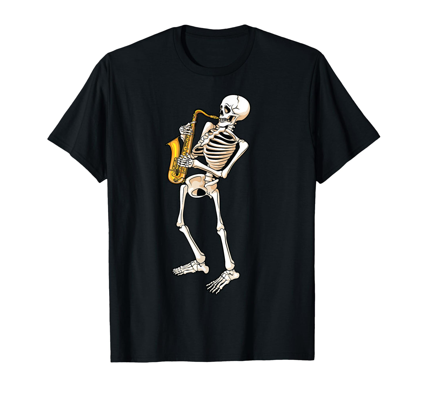 Funny Skeleton Saxophone Gift | Cute Halloween Costume Kids T-Shirt