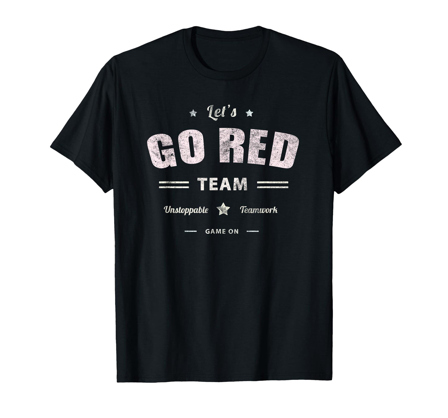 Vintage LET'S GO RED Team War Game Competition Summer Camp T-Shirt