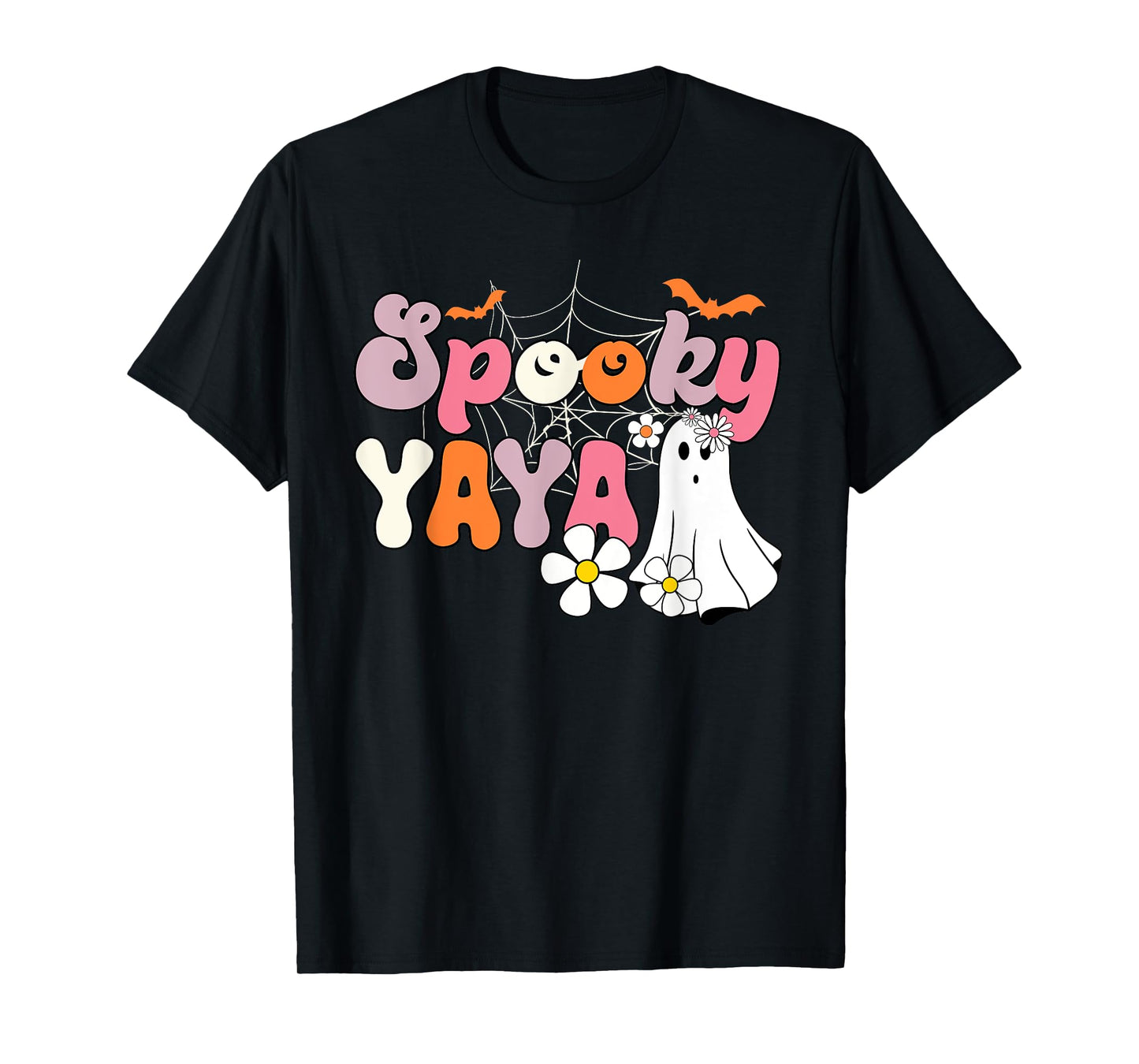 Groovy One Spooky Yaya Mama Grandma Witch Mom Halloween T-Shirt