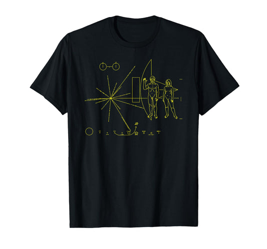 Pioneer Plaque T-Shirt From Earth & Mankind to Aliens T-Shirt