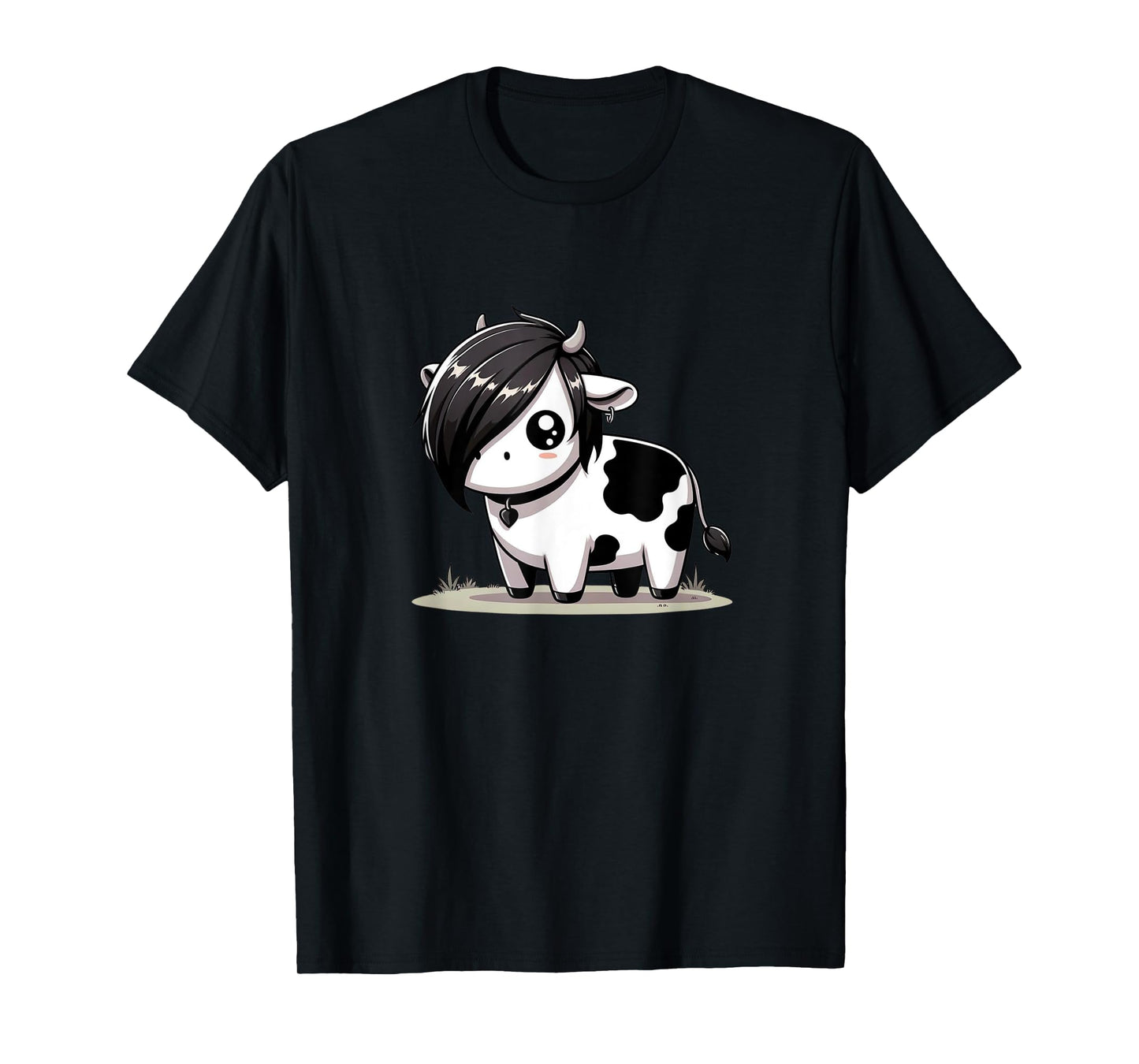 Kawaii Anime Emo Cow Kids Womens Mens T-Shirt