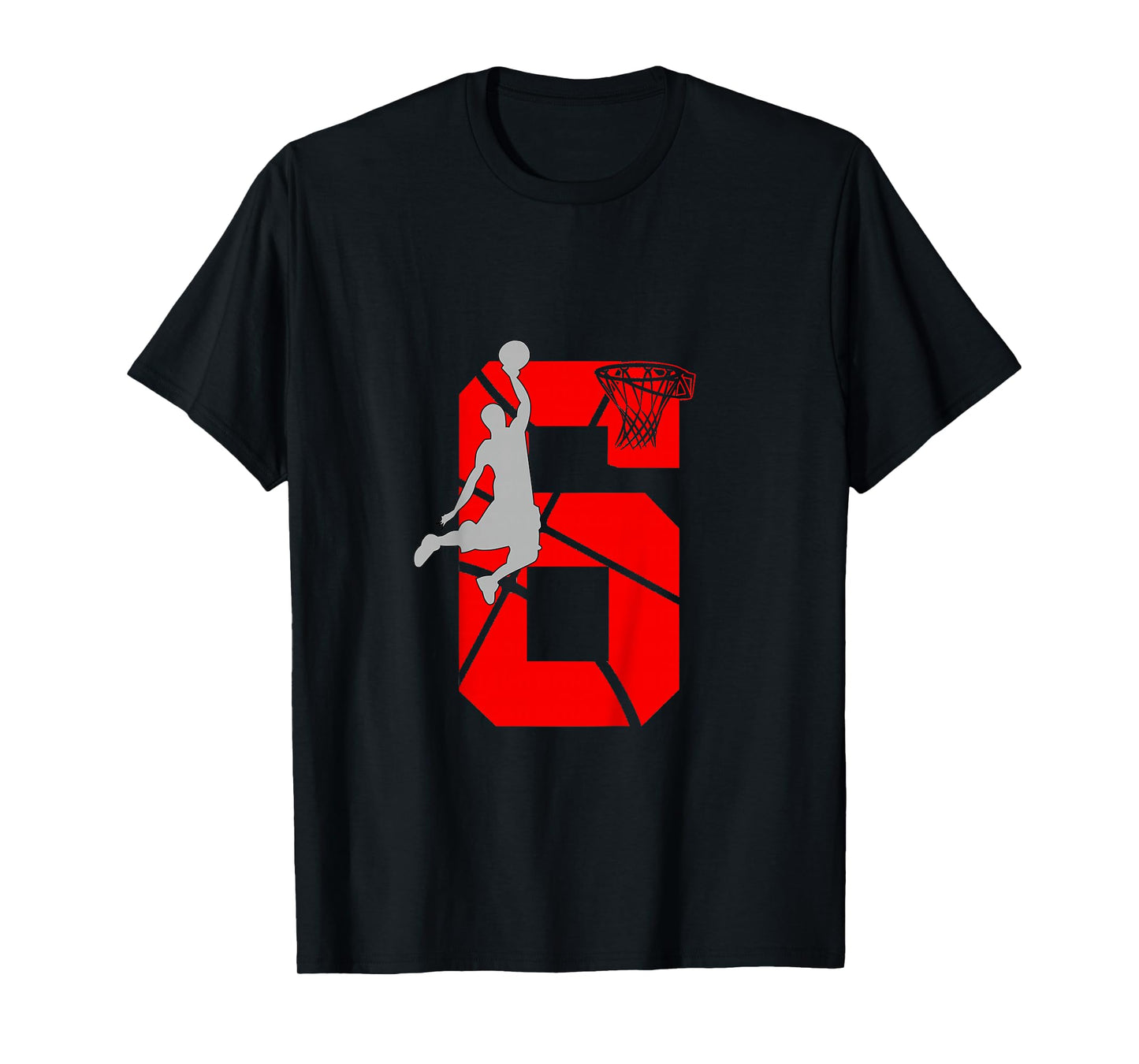 6 Year Old 6th Basketball Birthday PartyTheme Boys Girls T-Shirt