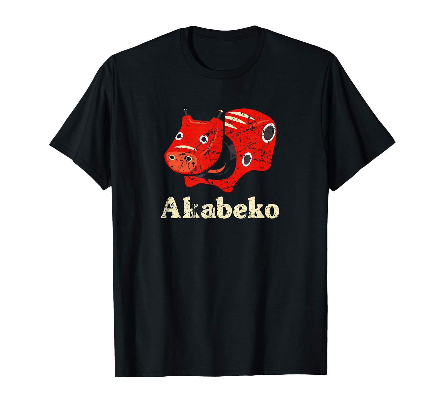 Japan Akabeko Legendary Cow From Aizu Fukushima Souvenir Toy T-Shirt