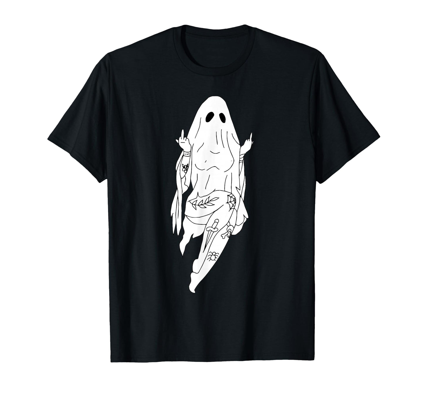Middle Finger Sexy Boo Funny Halloween Sexy Ghost T-Shirt