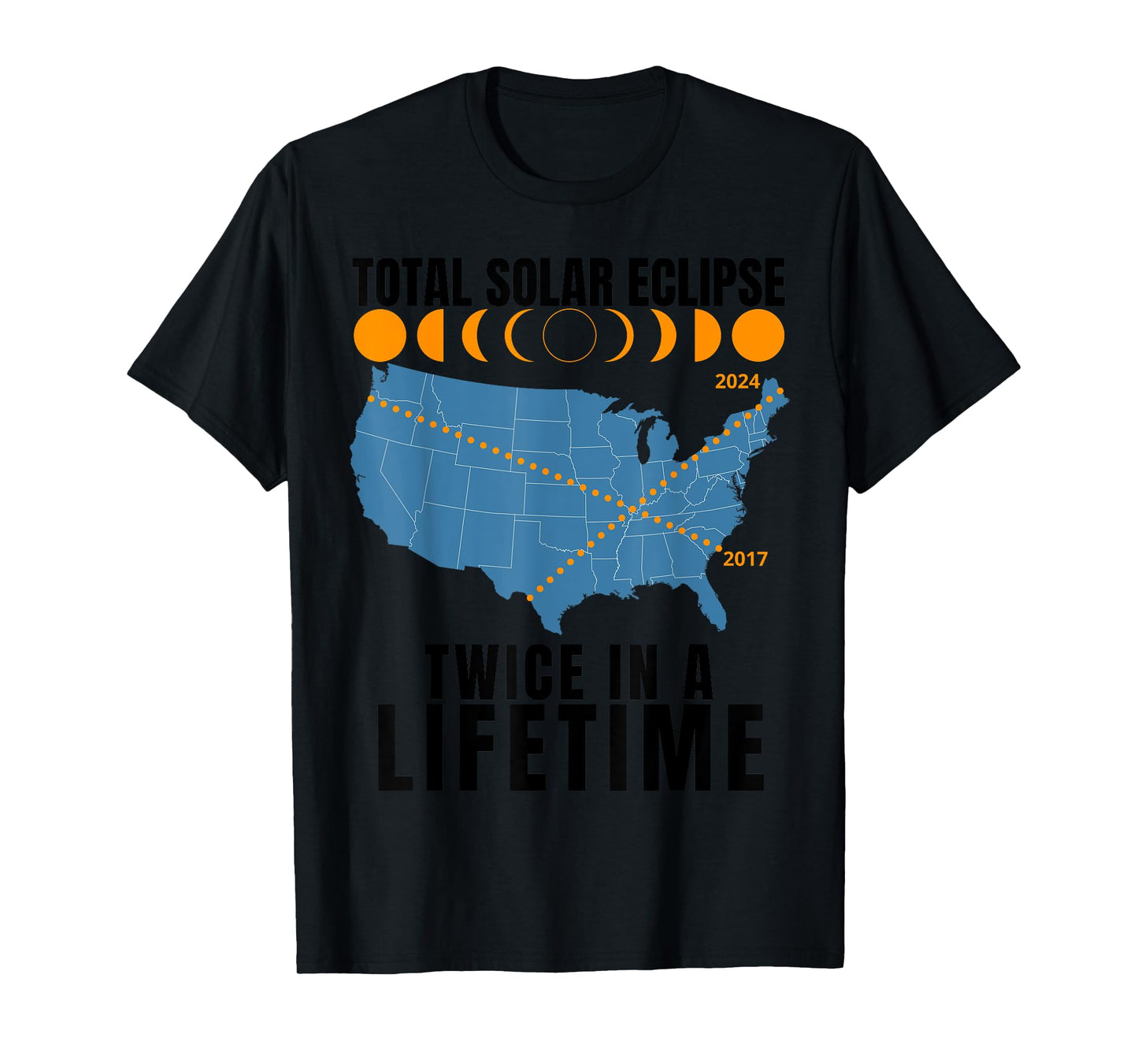 America Total Solar Eclipse April 8 2024 USA Map Totality T-Shirt