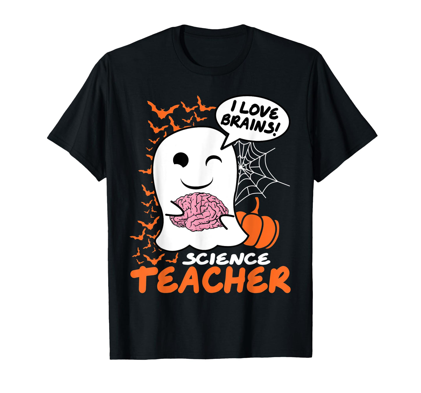 Science Teacher Cute Ghost Halloween Teacher Men Women T-Shirt