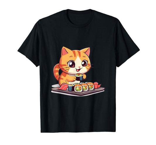 Cats and Sushi Japanese Food Kitten Kawaii Anime T-Shirt