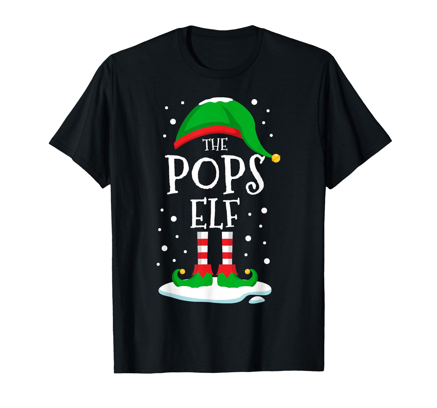 The Pops Elf Christmas Family Matching Xmas Grandpa Funny T-Shirt