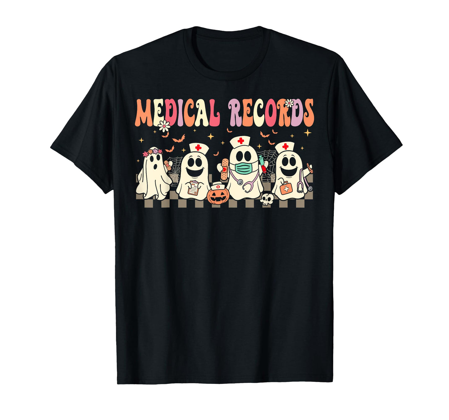 Medical Records Boo Crew Funny Medical Records Halloween T-Shirt
