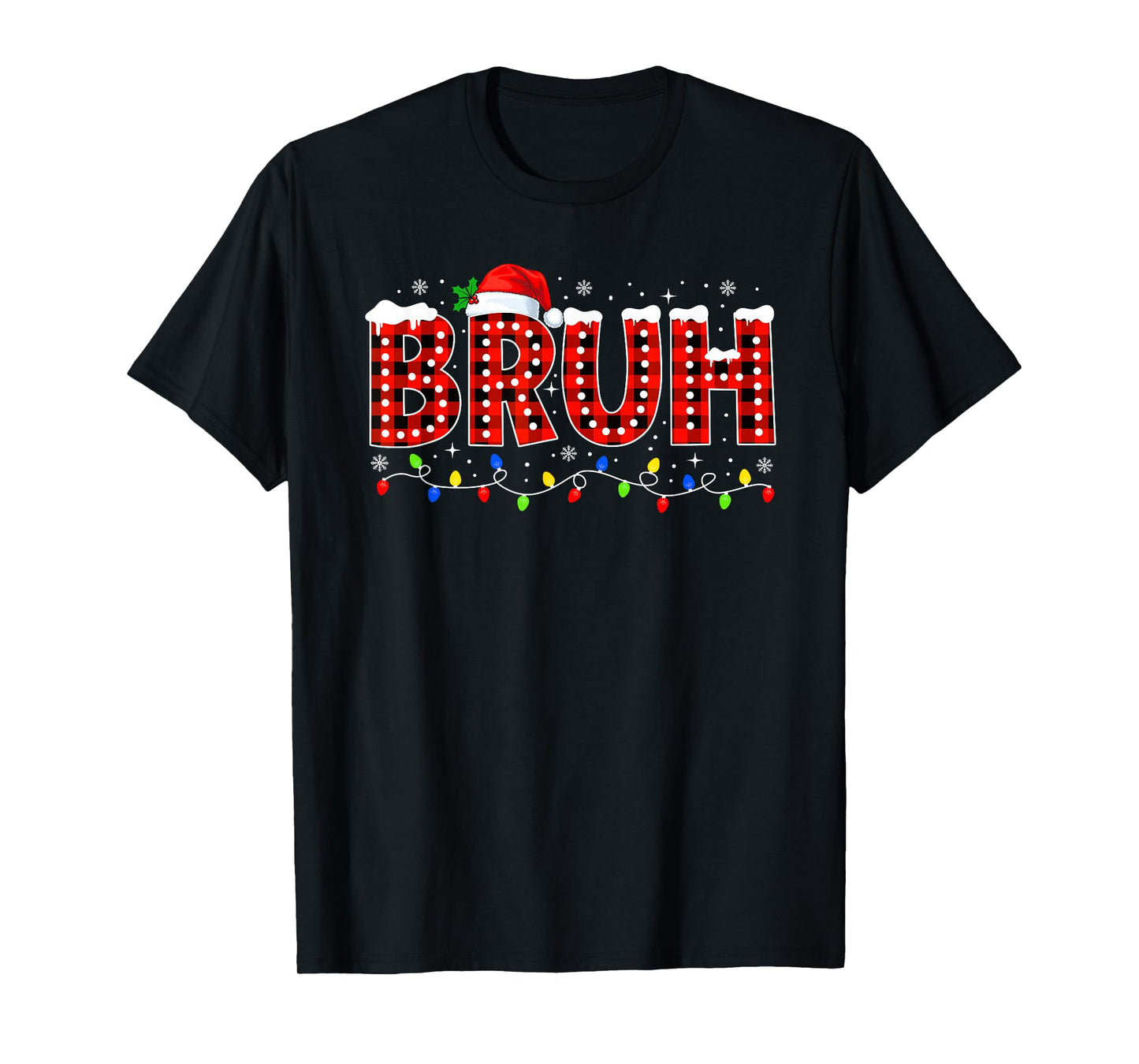 Bruh Christmas Boys Teens Kids Santa Hat Family Xmas Pajama T-Shirt