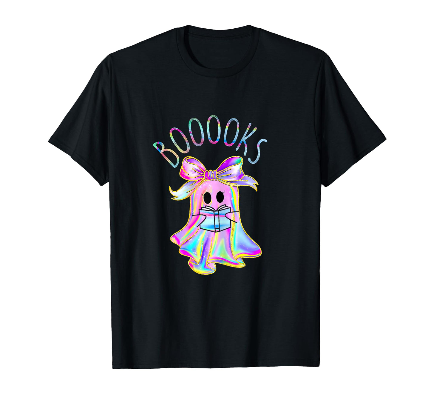 Cute Ghost Book Reading Halloween Teacher Top Girls Women T-Shirt