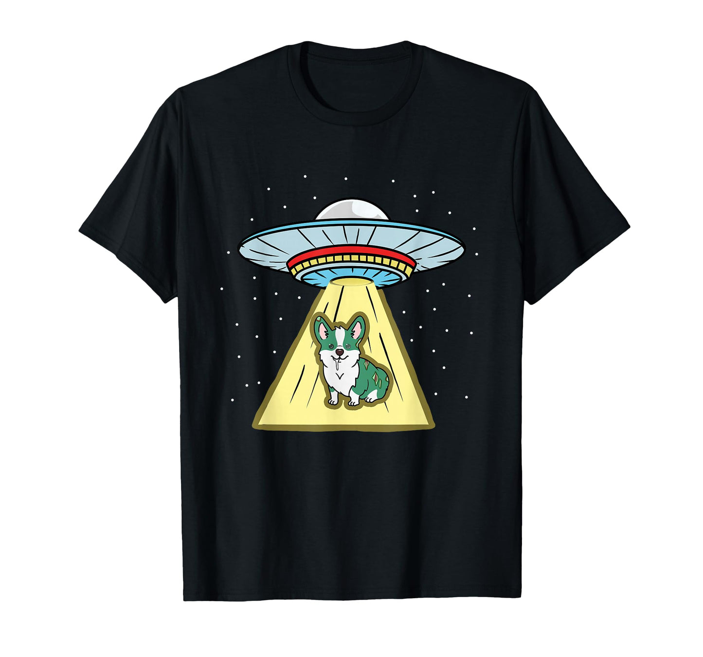 Corgi Zombie Ufo Abduction T-Shirt