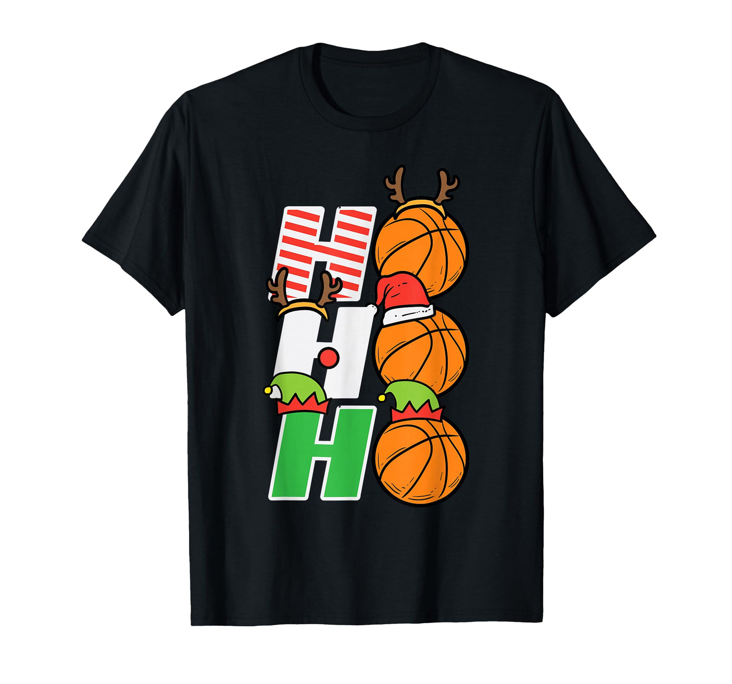 Christmas Basketball Ho Ho Ho Xmas Sports Men Boys Kids T-Shirt