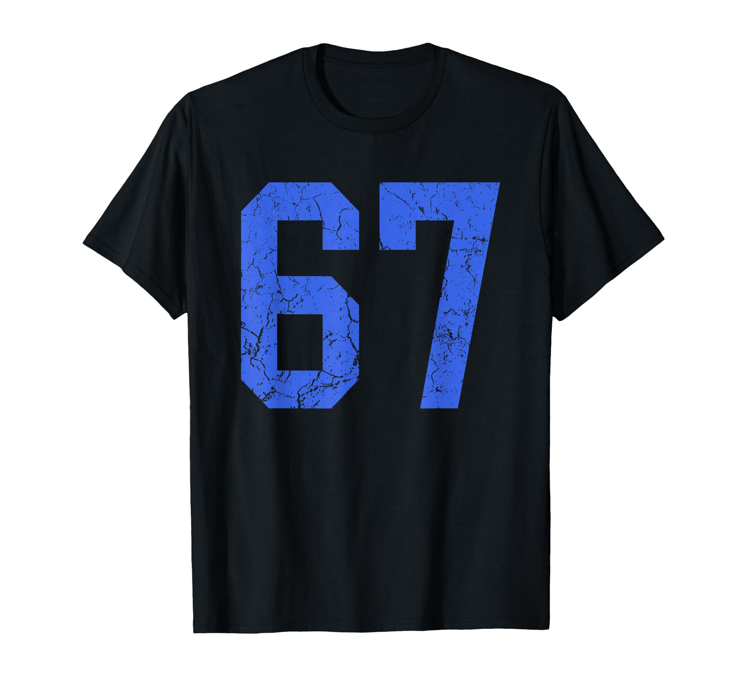 Distressed Royal Blue Number 67 Jersey Player Uniform #67 T-Shirt