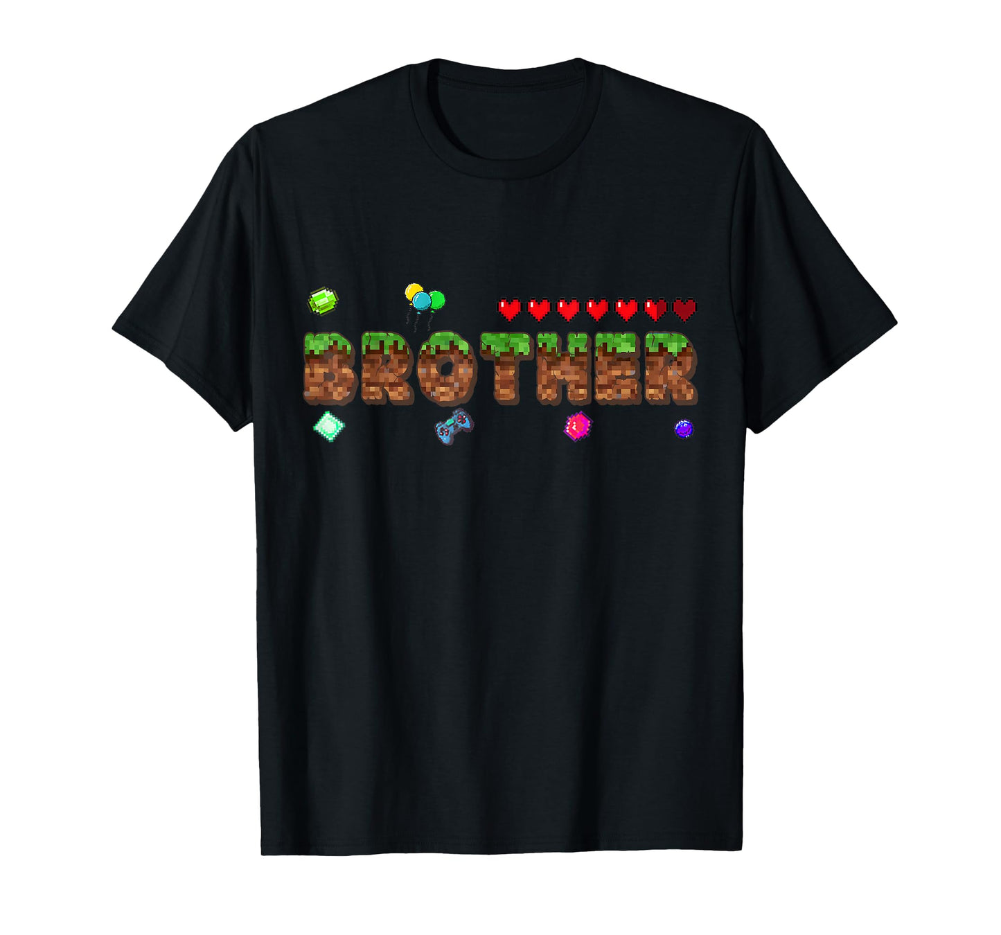 Brother Of The Birthday Boy Pixel Game Matching Family Kids T-Shirt