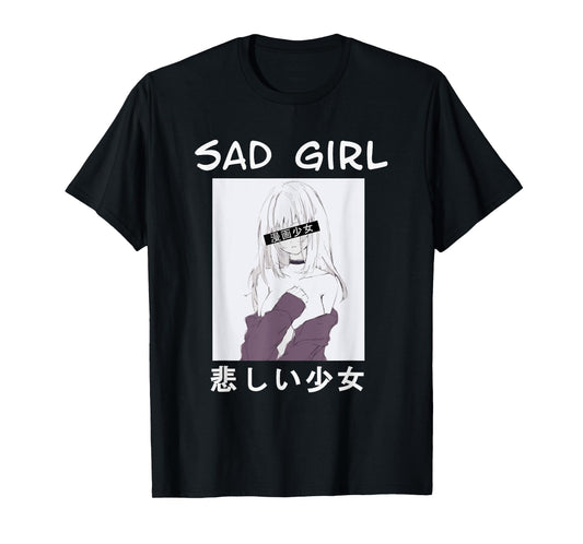 Perfect pretty japanese manga girl sad girl T-Shirt