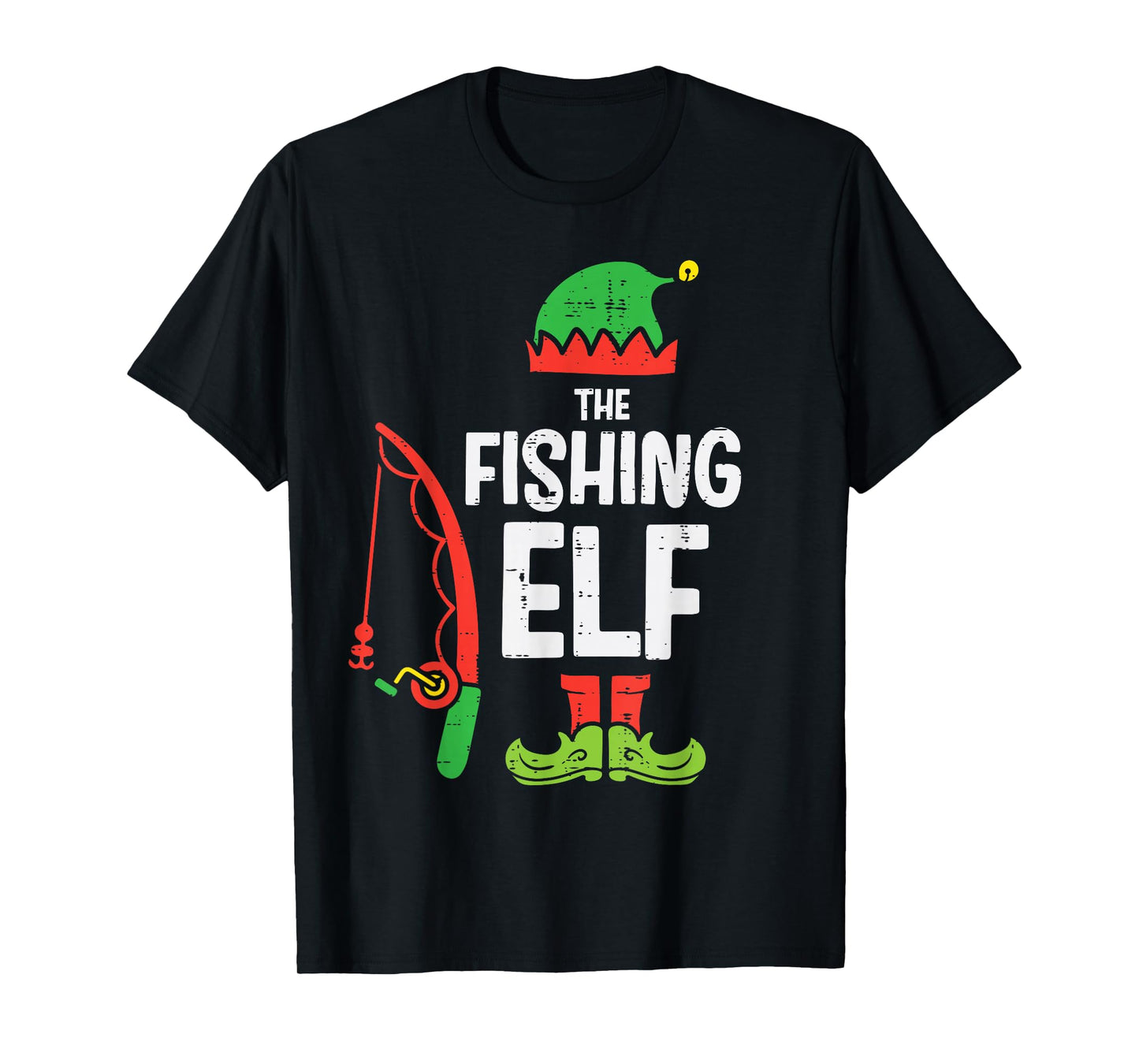 Christmas Fishing Elf Xmas Family Matching Men Boys Kids T-Shirt