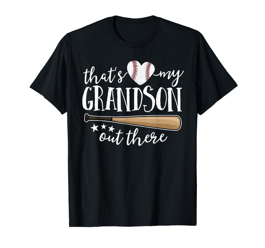 That's My Grandson Out There Gift Women Baseball Grandma T-Shirt