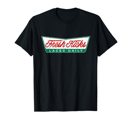 Sneaker Sauce Apparel Fresh Kicks Laced Daily Unisex-Adults Black Short Sleeve T-Shirt S