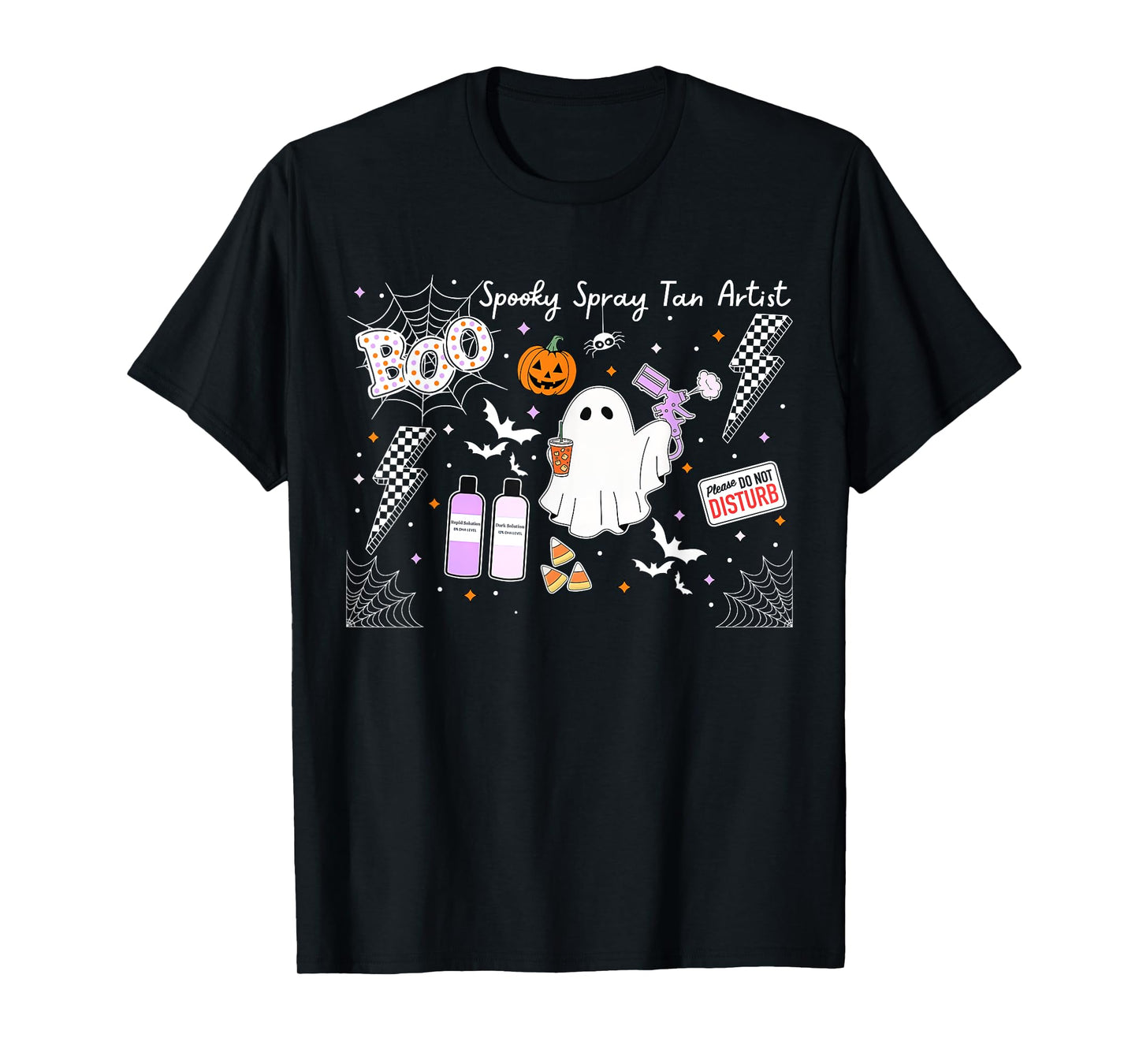 Spooky Spray Tan Artist Ghost Halloween Tanning Beauty Salon T-Shirt