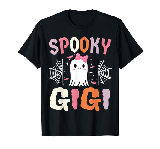 Halloween Spooky Gigi Cute Ghost Costume Women Family Humor T-Shirt