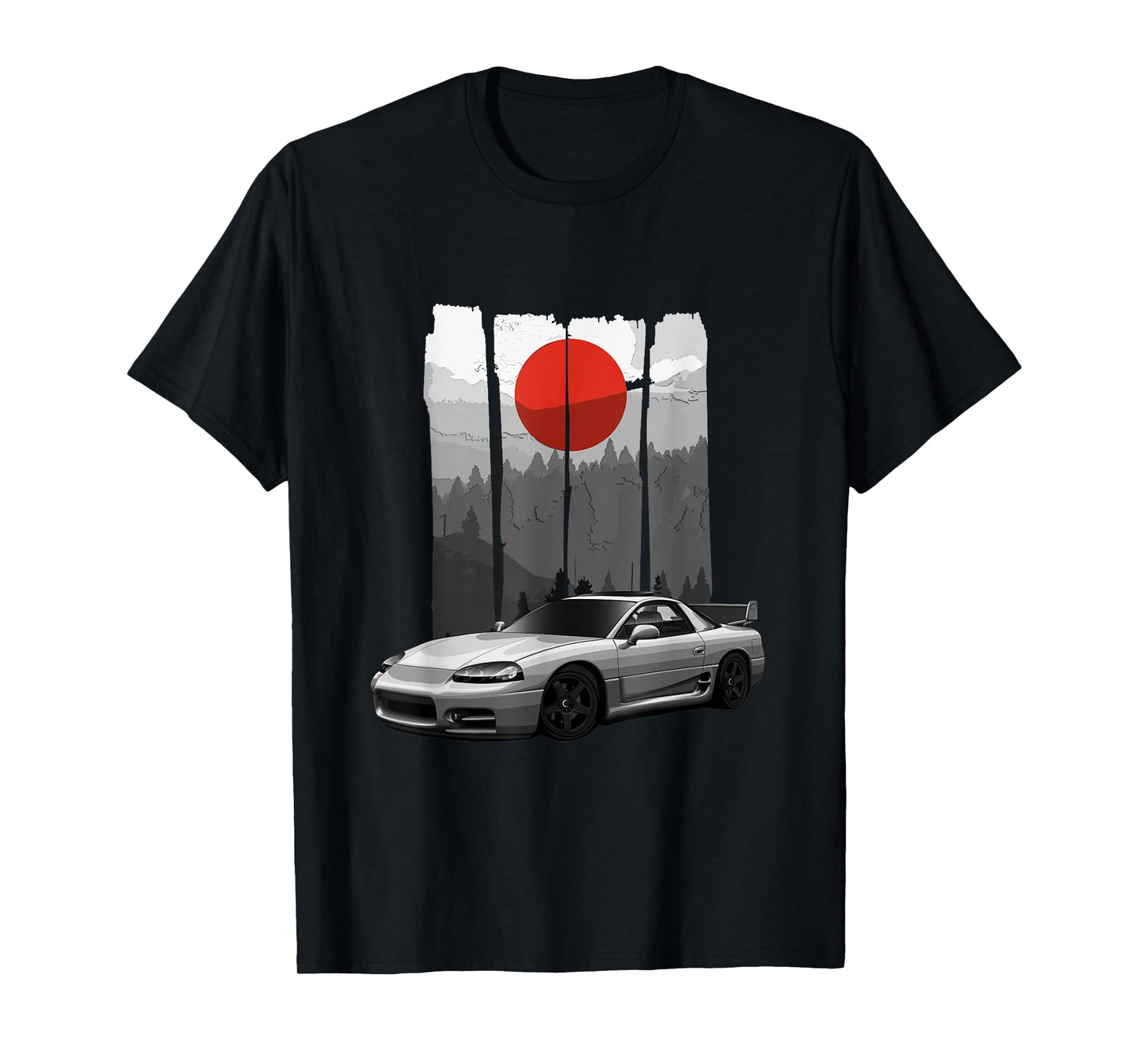 Fast Car and Tuning Stuff JDM 3000GT Car Tuning Japan Rising Sun Drift T-Shirt