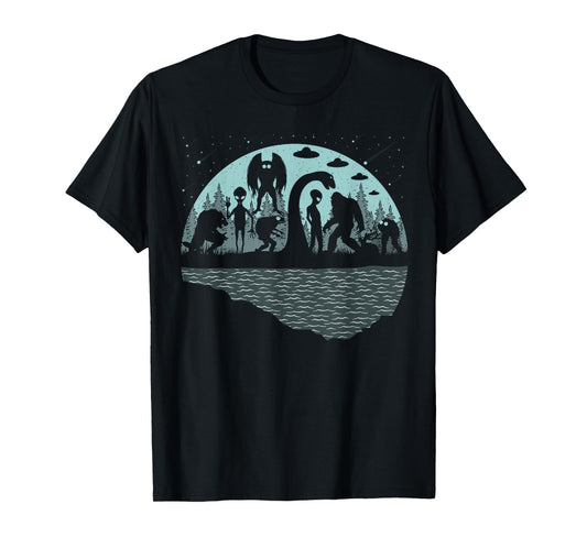 Bigfoot Loch Ness Monster Mothman And Aliens! Funny Cryptid T-Shirt