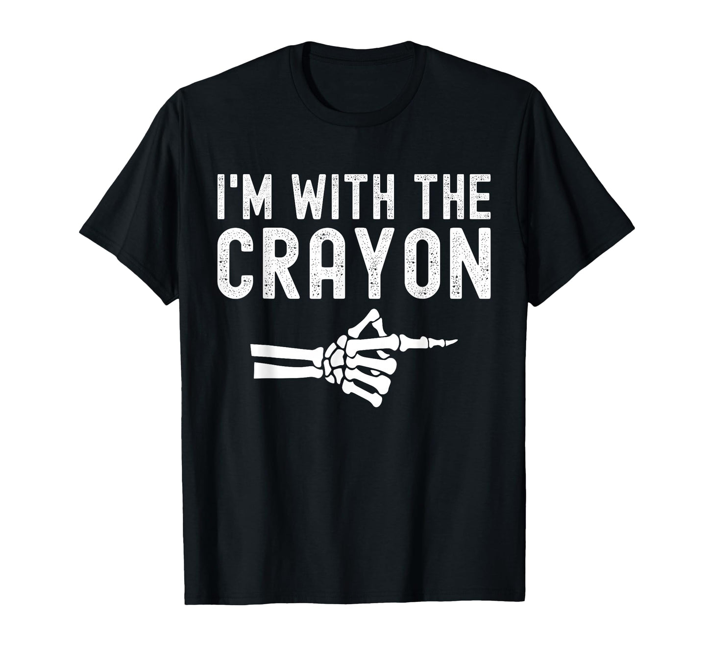 I'm With The Crayon Funny Skeleton Halloween Couples T-Shirt