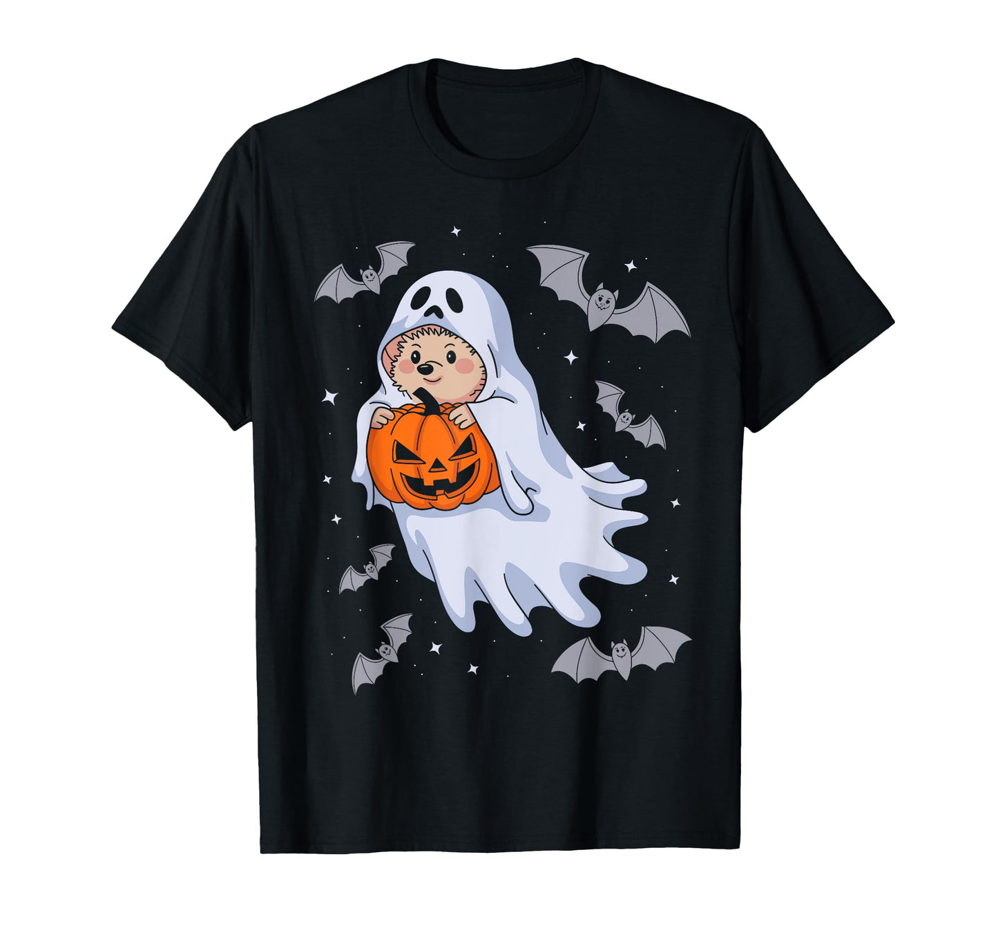 Funny Ghost Hedgehog Lovers Spooky Halloween Pumpkin Costume T-Shirt