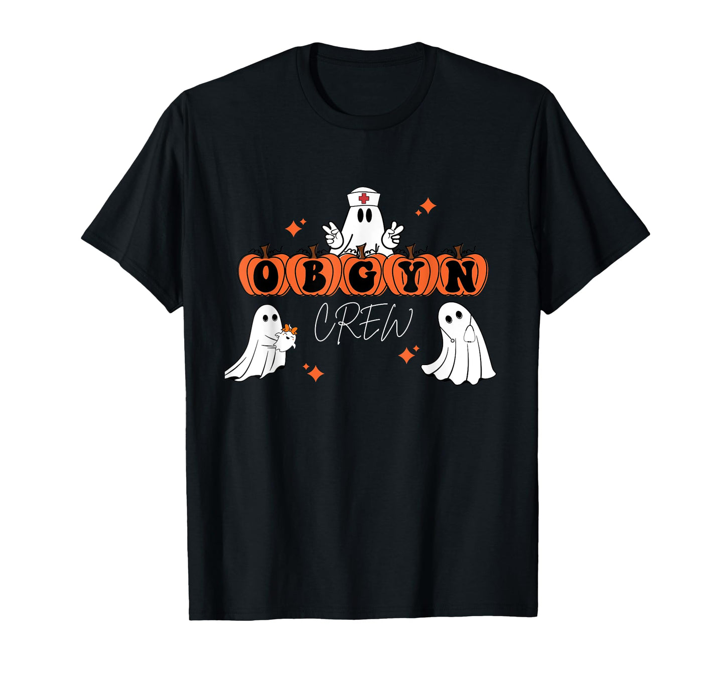 Halloween OBGYN Crew Ghost Obstetrics Nurse Squad T-Shirt