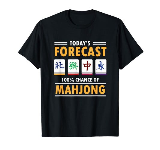 Mah Jong 100% de chances de reussite Tees & Gifts Unisex-Adults Black Small Classic Fit Crew Neck Short Sleeve T-Shirt
