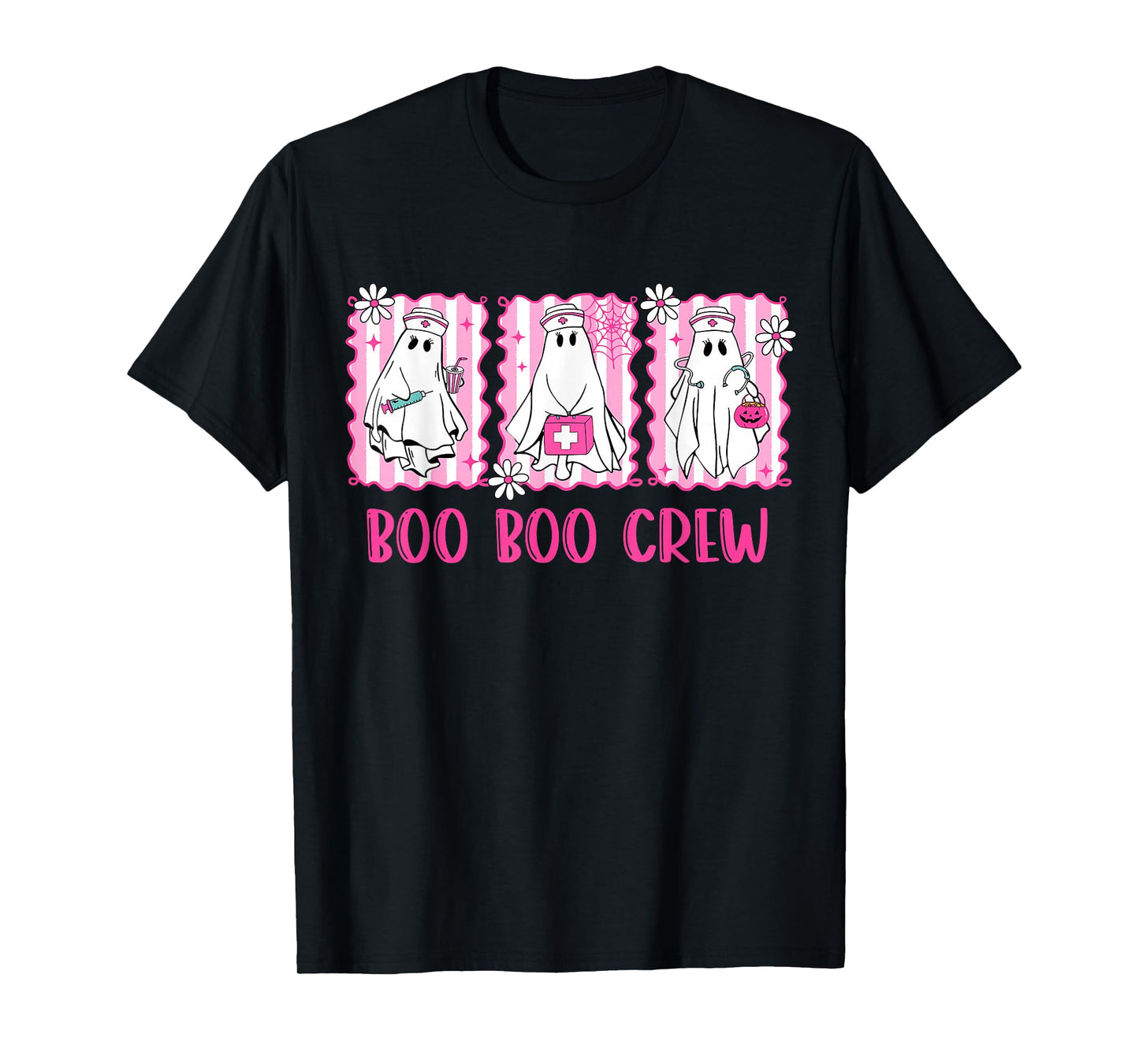 Preppy Boo Crew Night Shift Nurse Ghost Halloween Nursing T-Shirt