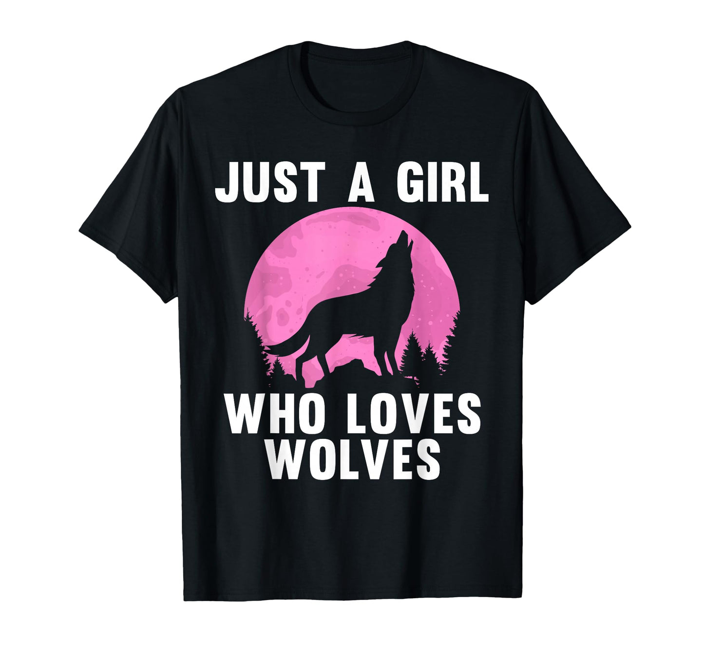 Cute Wolf Art for Women Girls Howling Wolves Wolf Lover T-Shirt