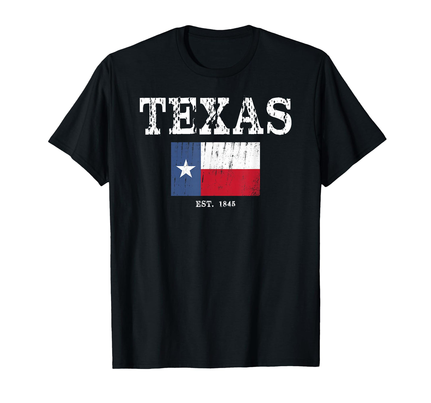 Texas State Map Flag Distressed T-Shirt