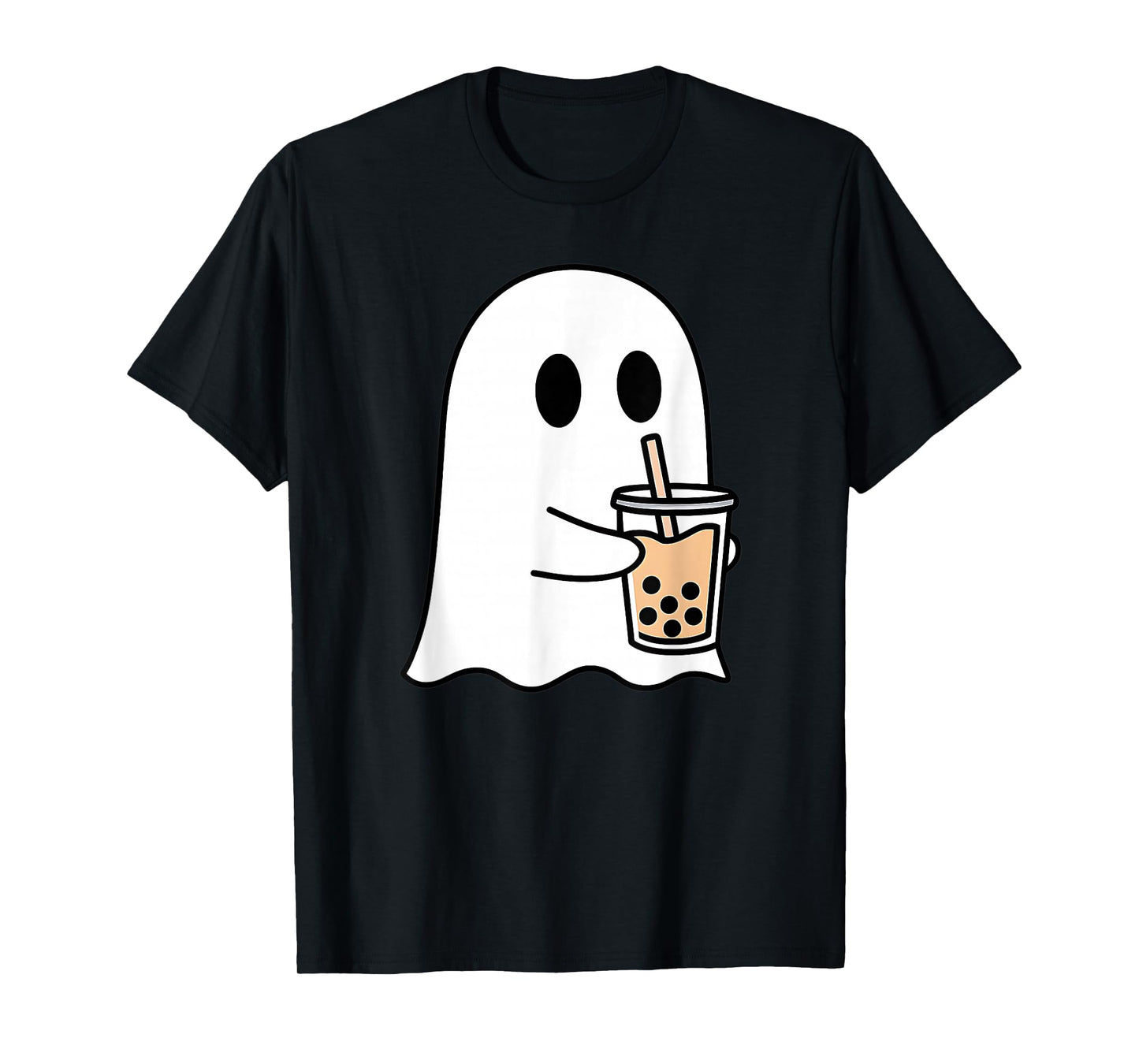 Spooky Ghost Drinking Boba Tea Halloween Costume Boba Tea T-Shirt