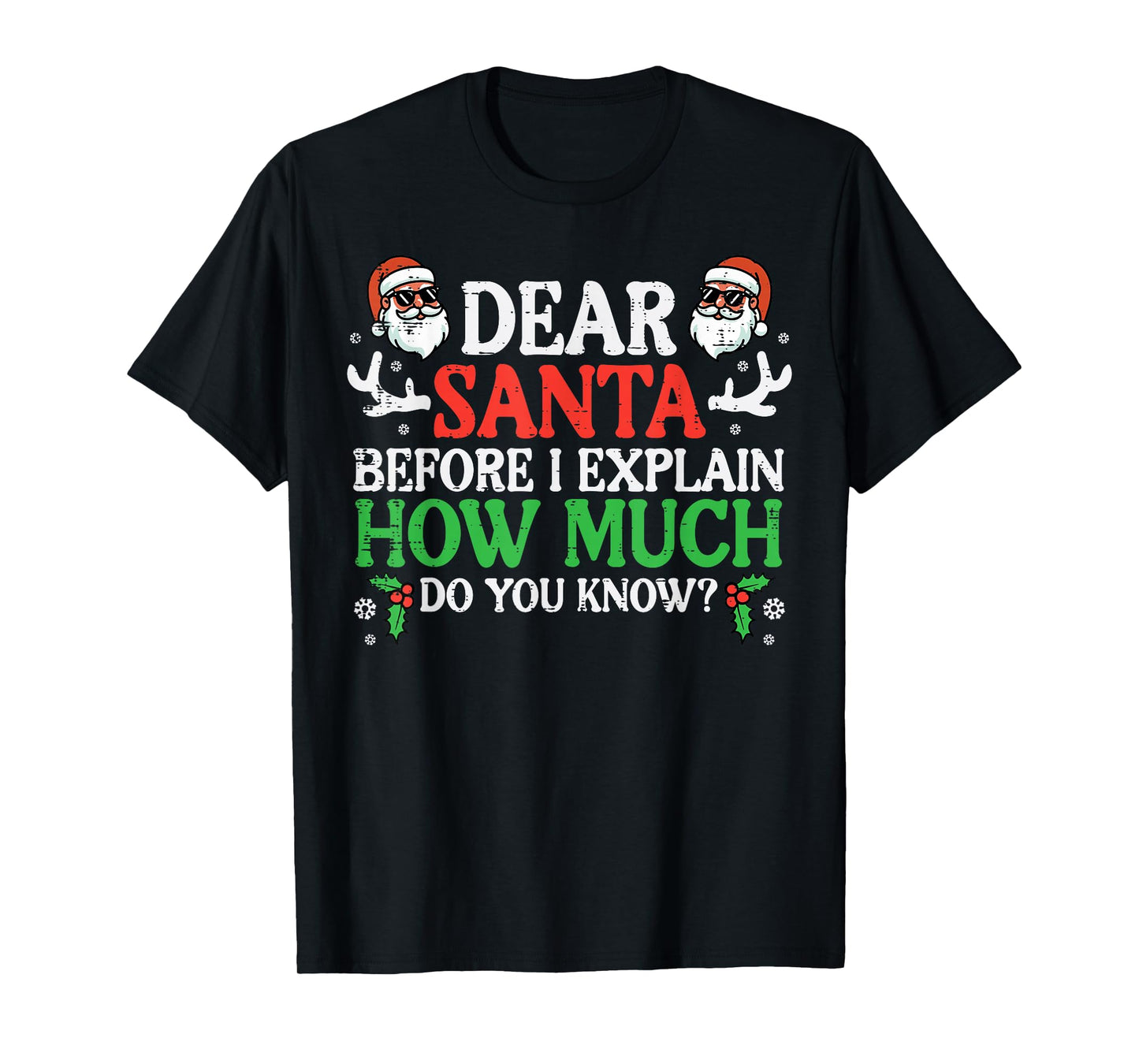 Christmas Dear Santa How Much Do You Know Xmas Women Men Kid T-Shirt