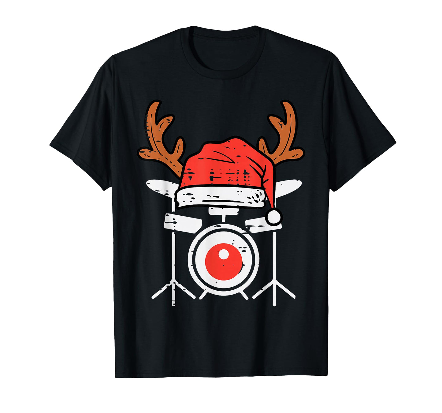Drums Christmas Music Instrument Band Drummer Rock Xmas T-Shirt