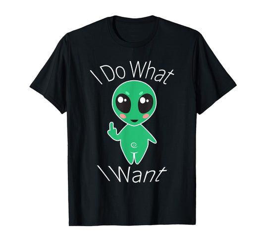 This Alien does what it wants cute alien flipping bird T-Shirt