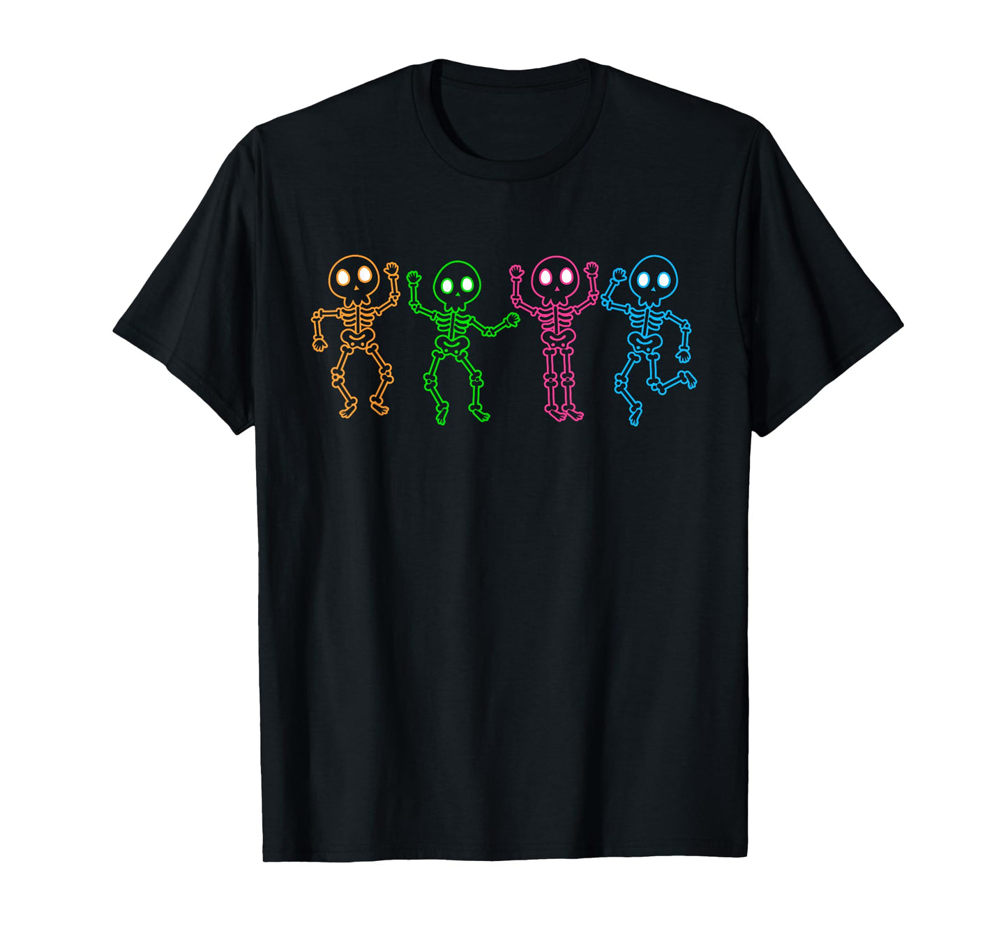 Funny Dancing Skeletons Ghost Glow In The Halloween Night T-Shirt
