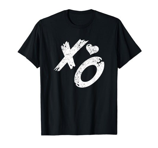 XO Hugs & Kisses with Distressed Heart Vintage Retro T-Shirt
