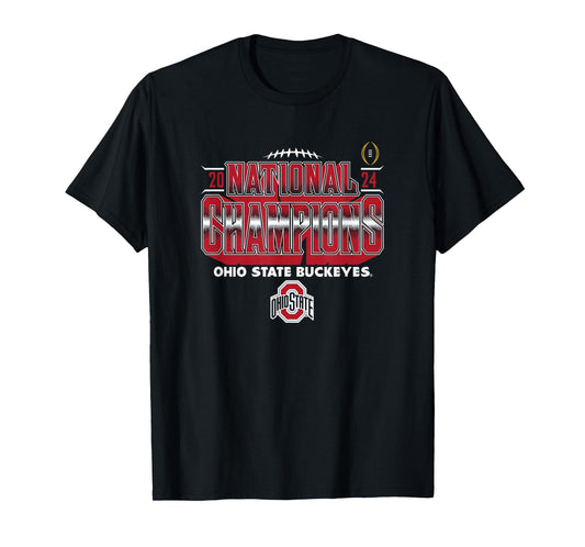 Ohio State Buckeyes National Champs 2024 CFP Triumph Black T-Shirt